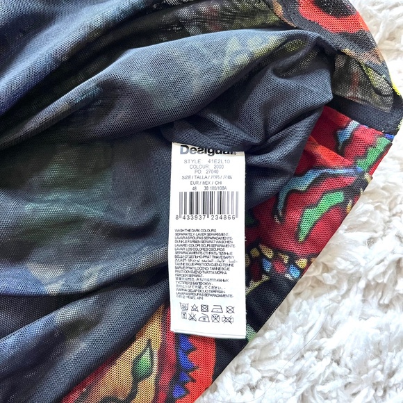 Desigual by Christian Lacroix Art Printed Full Zip Mesh Jacket Blazer Size 48 - Picture 11 of 13